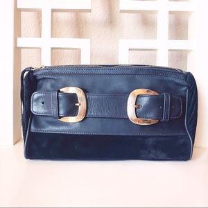 RARE Rebecca Minkoff Clutch Purse, Black Stonewash Leather and Suede